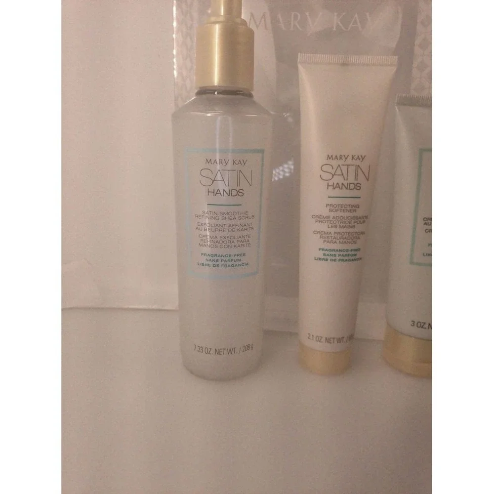 MARY KAY Satin Hands‎ Pampering Set Fragrance Free Shea Hand Care NEW Large Size